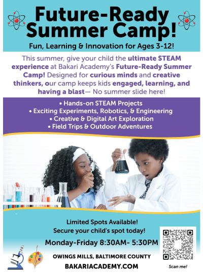Owings Mills, Baltimore County MD summer camp programs preschool to 5th grade